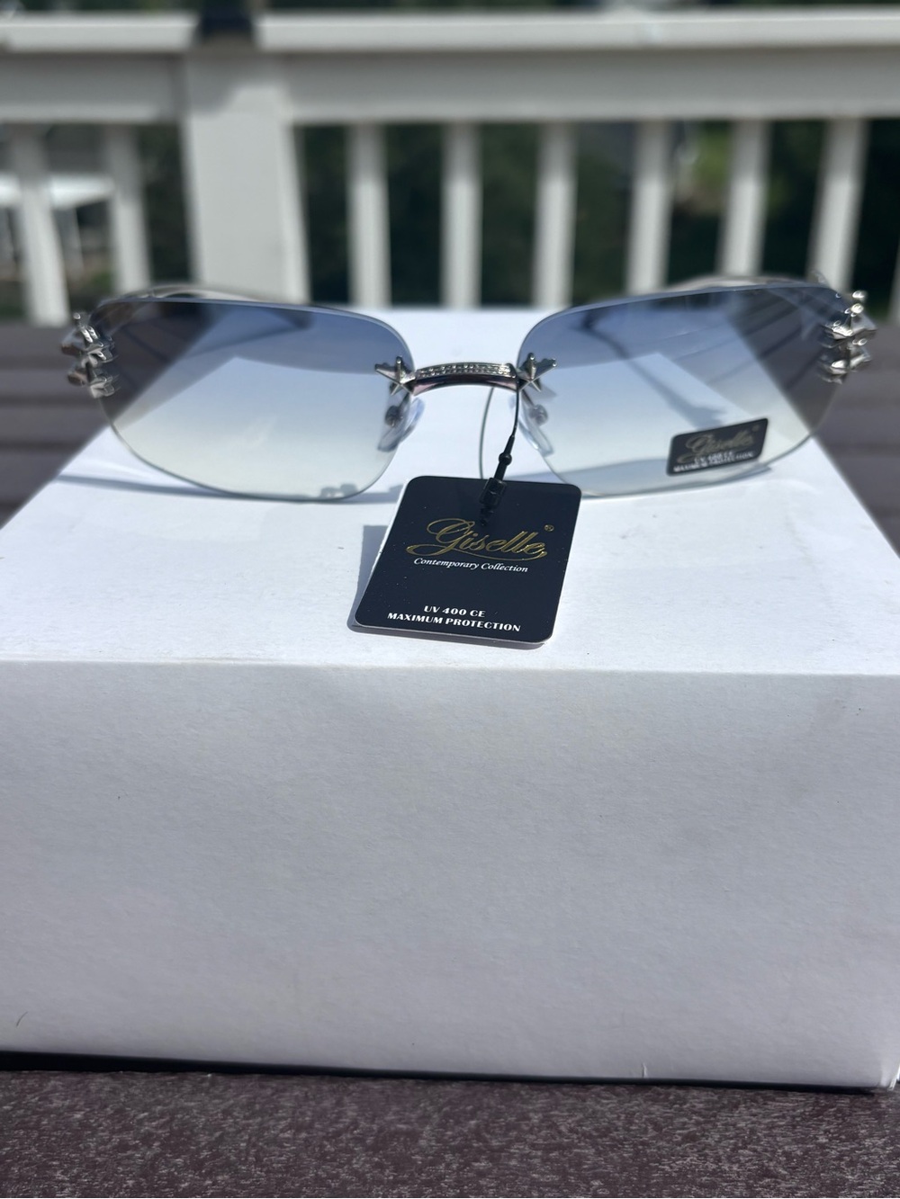 Giselle Rimless Sunglasses - Blue Gradient